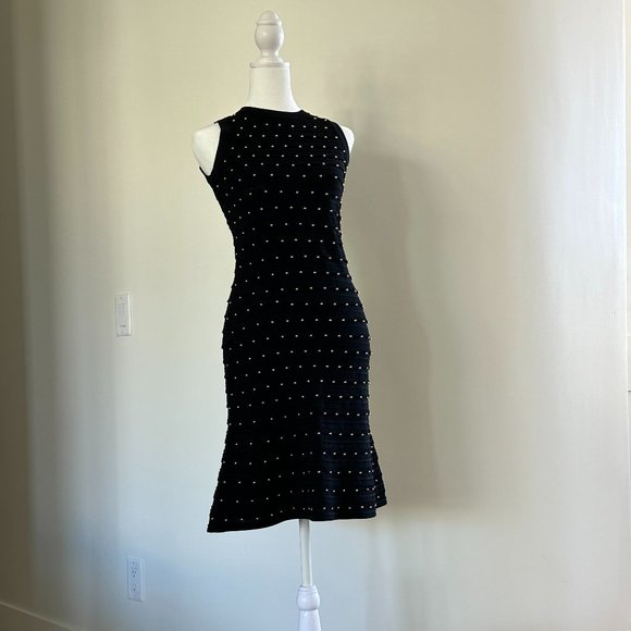 MICHAEL KORS LITTLE BLACK DRESS WITH GOLD BEADS - SZ SMALL - NEW WITH TAGS - Picture 3 of 10